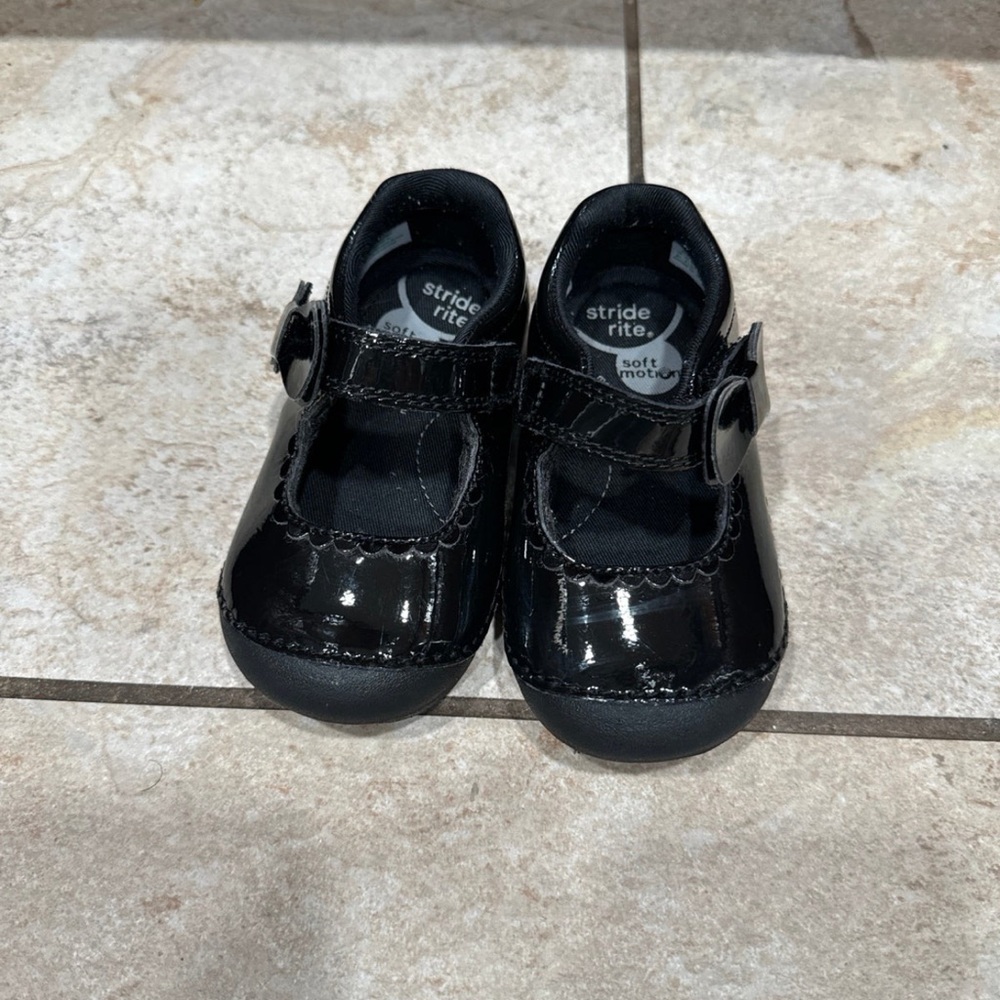 Stride Rite Soft Makayla Mary Jane Black Shoes Size 6W